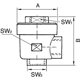 Riegler Schnellentlüftungsventil, G 1/4, SW1 19, SW2 19, SW3 19