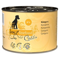 dogz finefood Hundefutter nass - N° 6 Känguru - Feinkost Nassfutter für Hunde & Welpen - getreidefrei & zuckerfrei - hoher Fleischanteil, 6 x 200 g Dose