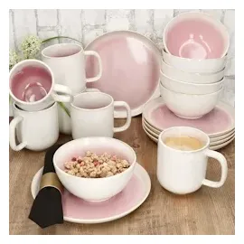Mambocat Reactive Glaze Paris Frühstücksset 18-tlg. pink