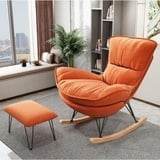 JVmoebel Schaukelstuhl Sessel Designer Stuhl Polster Relax Textil Hocker Einsitzer Club Sofa, Made in Europa orange