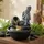 GLOBO Springbrunnen Buddha Zimmerbrunnen Kaskade Deko grau Led H 19 cm