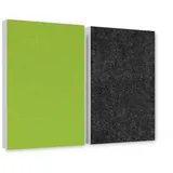 platino24 Akustikplatte 2er Set Rechtecke aus Basotect ® G+ mit Akustikfilz 825x550x50mm bunt|grün