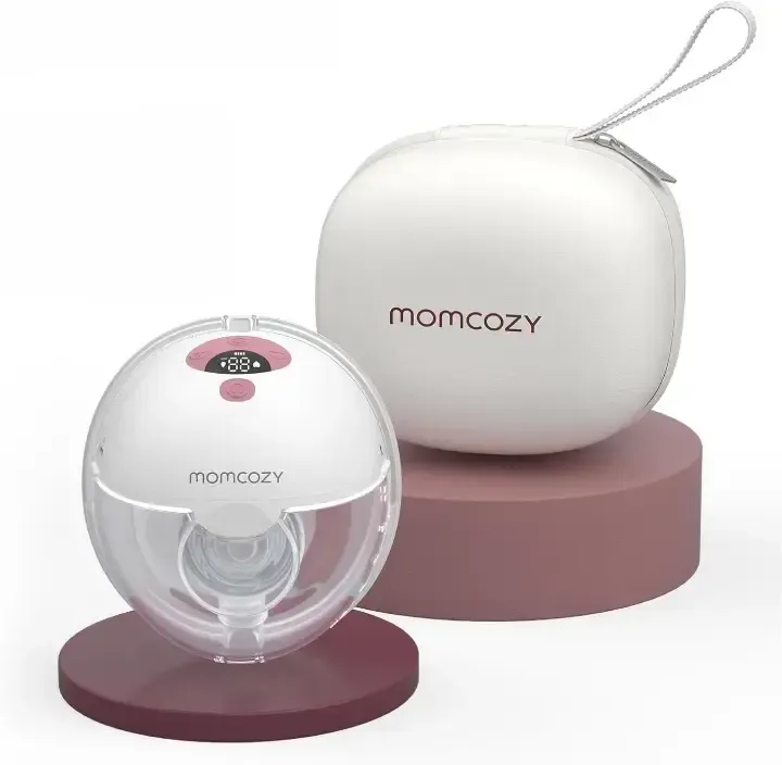 Momcozy M5 Freihand-tragbare Milchpumpe, doppelabgedichteter Flanschtrichter, 3 Modi & 9 Saugstufen, elektrisch und tragbar, Grau, 1 Stück