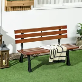 Outsunny Gartenbank 120 x 57 x 70 cm Braun