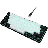 Snpurdiri 60% kabelgebundene Gaming Tastatur, Kompakte RGB beleuchtete Mini Tastatur mit mechanischem Gefühl, Leise Membran Tastatur mit USB C, Tragbare Büro & Reise Tastatur für PC/Mac(schwarz weiß)