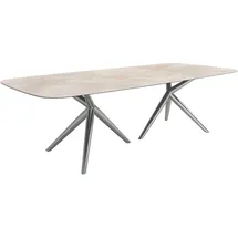 DeLife Esstisch Edge Boot 270x120 Keramik Iris FMG Onice Grigio Estelar rund Edelstahl Esstische