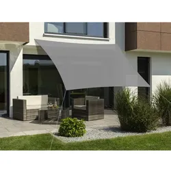 SCHNEIDER SCHIRME Sonnensegel »Lanzarote«, BxL: 400 x 400 cm, quadratisch, Polyester - silberfarben