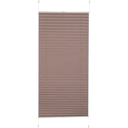 Plissee K-HOME "Klemmfix Pisa" Gr. 11, braun (latte), B:80cm H:210cm, Obermaterial: 100% Polyester, Plissees