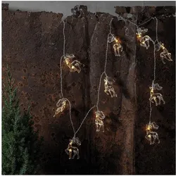 LED-Minilichterkette, 10 warmweiße LEDs, Rentiere