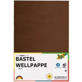 Folia Bastelwellpappe braun 1 Bogen 50x70 cm