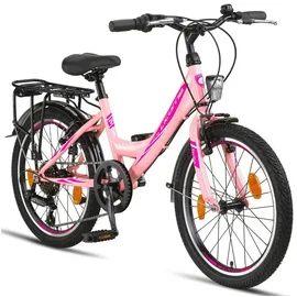 Licorne Bike Stella Premium City Bike 20 Zoll Fahrrad für Mädchen Herren und Damen 21 Gang 6 Gang Holland Citybike (Rosa 20 Zoll)...