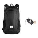 NatureHike Rucksack Wanderrucksäcke Faltbarer Rucksack Wasserdichter Rucksack Damen Herren Rucksack Reisen Backpack mit 18L für Camping Wandern Radfahren (Schwarz)