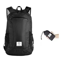 NatureHike Rucksack Wanderrucksäcke Faltbarer Rucksack Wasserdichter Rucksack Damen Herren Rucksack Reisen Backpack mit 18L für Camping Wandern Radfahren (Schwarz)