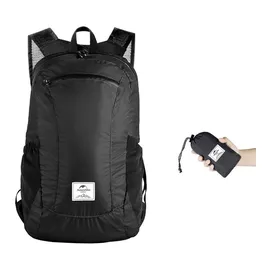 NatureHike Rucksack Wanderrucksäcke Faltbarer Rucksack Wasserdichter Rucksack Damen Herren Rucksack Reisen Backpack mit 18L für Camping Wandern Radfahren (Schwarz)