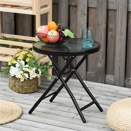modfu Gartentisch Klapptisch Ø45 x 50 cm Schwarz