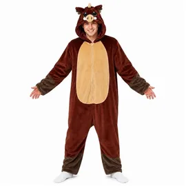 corimori Flauschiges Wildschwein-Kostüm Erwachsene L 170-180cm