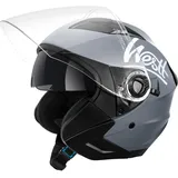Westt Jethelm Motorradhelm mit Visier und Sonnenblende, ECE 22.06 Zertifiziert, Leichter Open-Face Helm für Roller, Moped, Mofa, Chopper – Damen & Herren