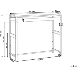 Beliani Bartisch MAENZA 120 x 40 x 105 cm Blau/Silber