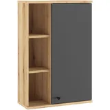 Home Affaire Hängeschrank Oslo, Badschrank mit Knopfgriff, Wandschrank im skandinavischen Design in der Türfarbe Weiß oder Grau verfügbar, ausreichend Stauraum braun|grau