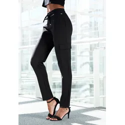 Cargohose, in weich fließendem Material, Loungewear, Gr. 44/46 - N-Gr, schwarz, , 88739113-44 N-Gr