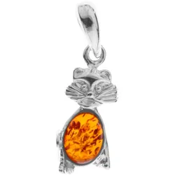 Ketten-Anhänger OSTSEE-SCHMUCK "Ostsee-Schmuck Anhänger Katze Anhänger Katze", weiß, Schmuckanhänger, Damen, 26 x 9mm, Silber 925 (Sterlingsilber), 1.6 g