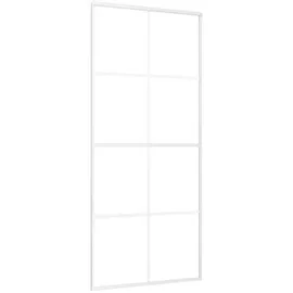 vidaXL ESG-Mattglas und Aluminium rechts 90 x 205 cm weiß