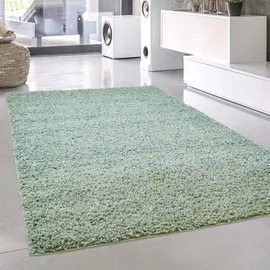 Carpet City Hochflor-Teppich CARPET CITY "Pastell Shaggy300" Gr. 8, grün (hellgrün), B:300cm H:30mm L:400cm, Kunstfaser, Teppiche, Shaggy Hochflor Teppich, Uni Farben, Weich