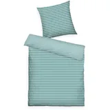 Tom Tailor Renforcé-Bettwäsche, 80x80 + 155x220cm, 100% Baumwolle/Renforcé, mit Wendemotiv und farbigem Reißverschluss, MEDIUM Stripes Türkis (Fresh Sage, Smokey Sage)