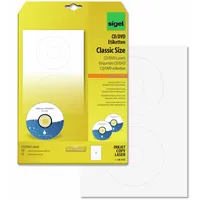 Sigel LA525 CD-/DVD-Etiketten selbstklebend, bedruckbar, weiß,