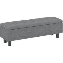 Homcom Sitzbank Stauraum Polsterbank Leinenoptik 138 x 40 x 45 cm, Dunkelgrau