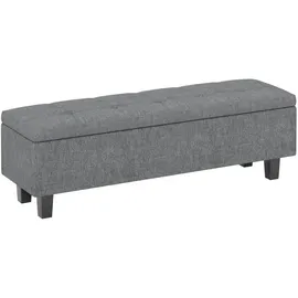 Homcom Sitzbank Stauraum Polsterbank Leinenoptik 138 x 40 x 45 cm, Dunkelgrau