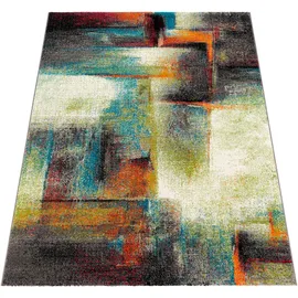 Paco Home Designer Teppich Modern Kurzflor Wohnzimmer Bunt Trendig Meliert Multicolour, Grösse:240x340 cm