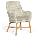 SonnenPartner Sessel Helios Alu/Teakholz/Polyrattan white-coral Gartenstuhl - SonnenPartner