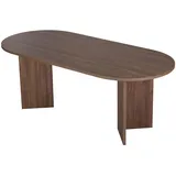 Eleganter Esstisch in Walnuss, 200 x 90 x 75 cm | 100% melaminbeschichtete Spanplatte, 25 mm Stärke | perfekt für Moderne Essbereiche