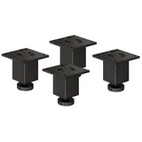 sossai® Möbelfuß Höhenverstellbare Aluminium Möbelfüße in Schwarz, (4-St) schwarz 4,5 cm x 8 cm