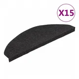 vidaXL Stufenmatten Selbstklebend 15 Stk. 65x22,5x3,5 cm Schwarz