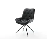 DELIFE Esszimmerstuhl Taimi-Flex Echt-Leder Schwarz Kreuzgestell konisch Schwarz, Esszimmerstühle