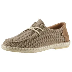 Bootsschuh VERBENAS "TRUMAN BUZZBEE", Herren, Gr. 45, grau, Textil, Veloursleder, klassisch, Schuhe Slipper Mokassin, Espadrilles, Sommerschuh, Schnürschuh mit Juterahmen