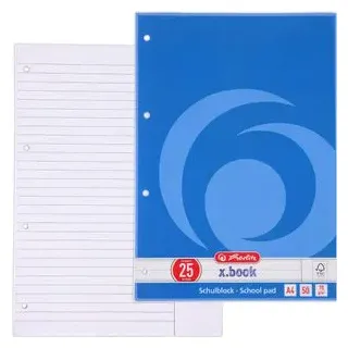 Herlitz 10354983 Notizbuch A4, 50 Blatt, Lineatur 25 FSC Mix