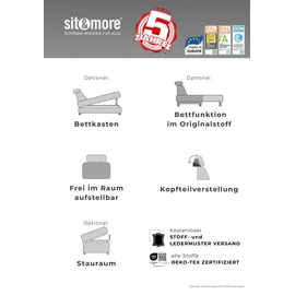 sit&more Eckcouch Polyester 2-Sitzer Grau