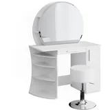 Vicco Schminktisch Almina Weiß, 100 cm mit Hocker