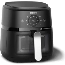 Philips 2000 Series Airfryer NA221/00 schwarz/silber 4,2 L mit Sichtfenster