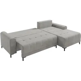 Mirjan24 Ecksofa Aris L, mit Bettkasten und Schlaffunktion, Wohznimmer Sofa (Farbe: Velo 633, Seite: Rechts) | Beige