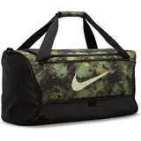 Nike Brasilia M Duffel - 9.5 Camo AOP, Oil Green/Black/Coconut Milk, FZ2585-386, MISC