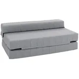 Homcom Bodensofa 2-in-1 Klappbar Schlafsofa mit Leinenoptik, für 2 Personen, Gepolstert Sofabett bis 250 kg belastbar für Wohnzimmer, Schlafzimmer,