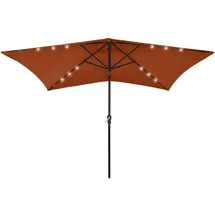 vidaXL Sonnenschirm mit LEDs 200 x 300 cm Terrakottarot