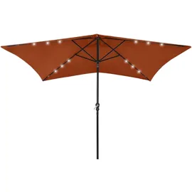 vidaXL Sonnenschirm mit LEDs 200 x 300 cm Terrakottarot