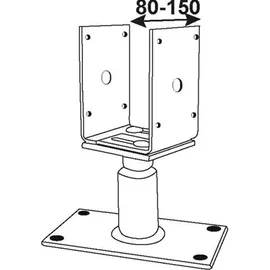 Connex Pfostenträger verstellbar 80-150 mm feuerverzinkt HV4270