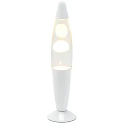 Licht-Erlebnisse Lavalampe TIMMY Weiß mit Schalter Vintage Design H:36cm inkl. G9 Leuchtmittel Stimmungslicht Lavaleuchte Wohnzimmer, LA550102