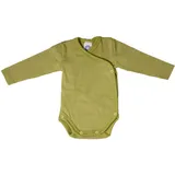 cosilana Langarm Baby-Wickelbody aus Bio Wolle / Seide Uni Grün 50/56